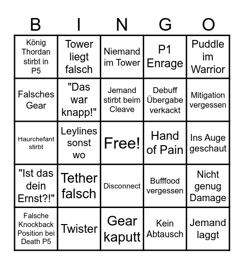 DSR Bingo Card