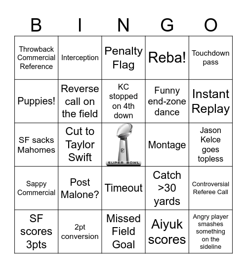 Superbowl LVIII - Let's Go Niners! Bingo Card