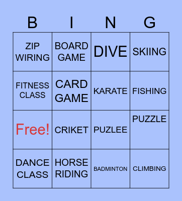 REVIEW VOCAB Bingo Card