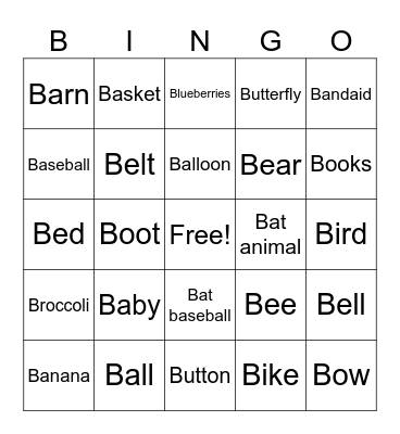 Bb Bingo Card