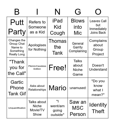Alex Bingo Card
