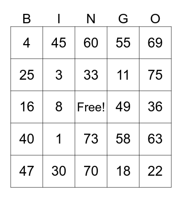Bravestar Bingo Card