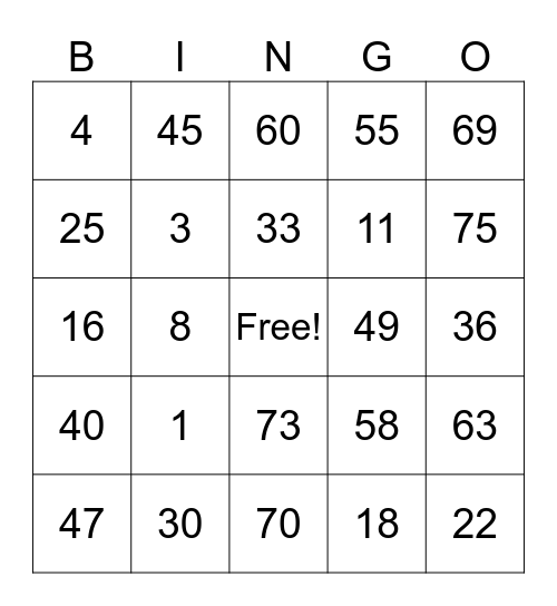 Bravestar Bingo Card