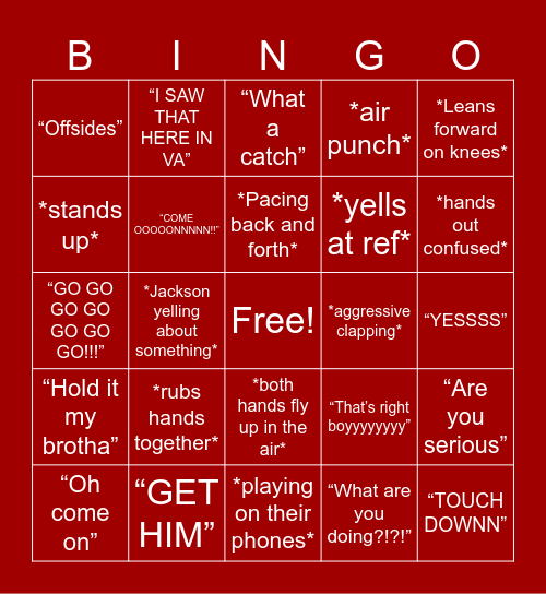 Football Bingo❤️ Bingo Card