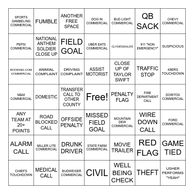DISPATCH SUPER BOWL BINGO Card