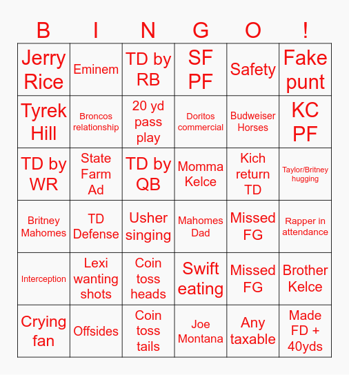 ELDORADO BINGO Card