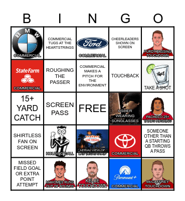 SUPER BOWL LVIII Bingo Card