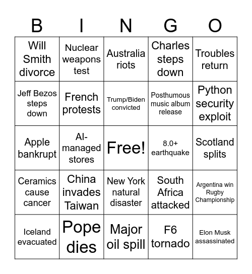 2024 Bingo Card