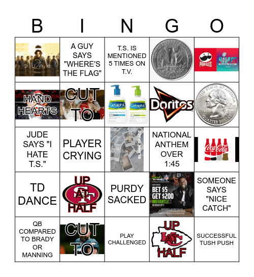 Super Bowl Bingo Card