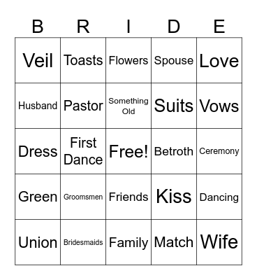 She's Getting Meowied Bingo Card