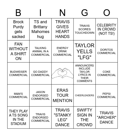 SWIFTBOWL 2024 Bingo Card