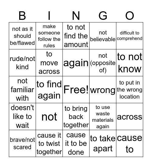 Let's BINGO! Bingo Card