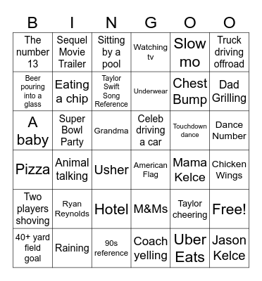 Superbowl (Taylor's Version) Bingo Card