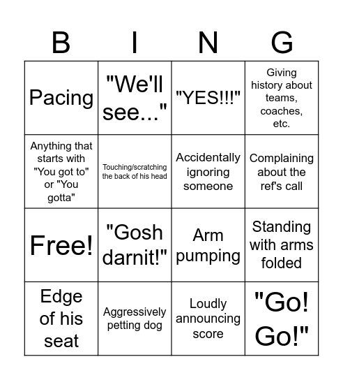 Dad Bingo! Bingo Card