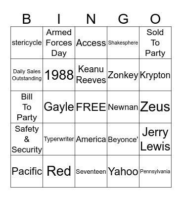 Shred-It Bingo Card