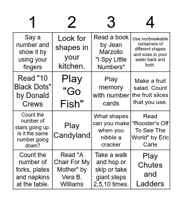 Summer Math In Focus Fun Bingo Card