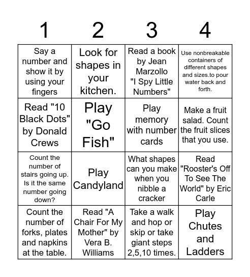 Summer Math In Focus Fun Bingo Card