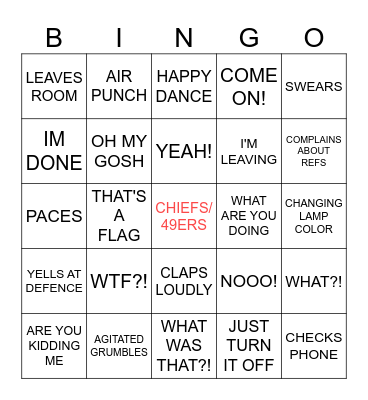 SUPER BOWL 2024 Bingo Card