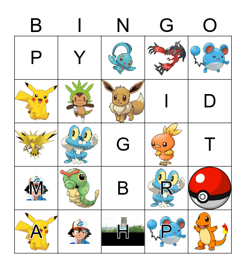 Pokemon Bingo Card