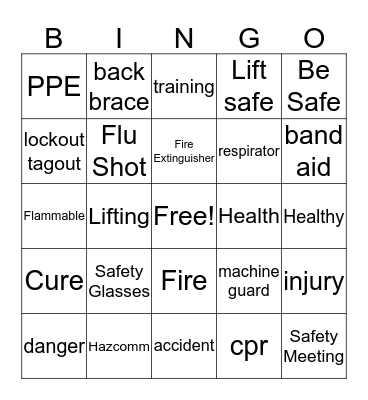 Ipsen Safety Week 2016 Bingo Card