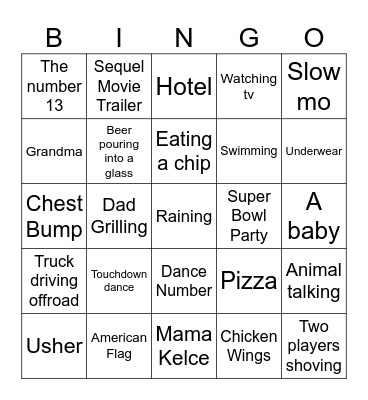 Superbowl (Taylor's Version) Bingo Card