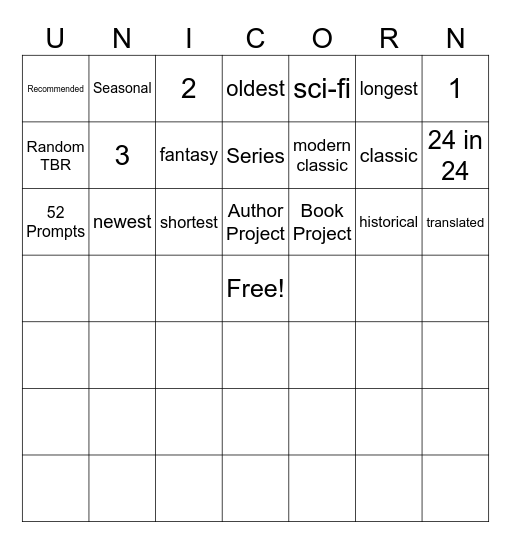 TBR Bingo Card
