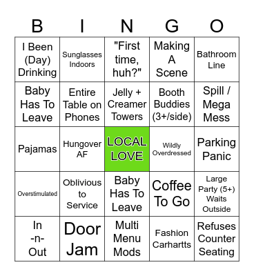 Bob's Bingo Card