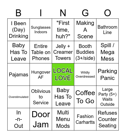 Bob's Bingo Card