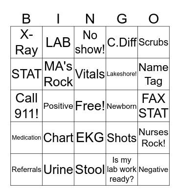 Happy Nurse & MA Week! Bingo Card