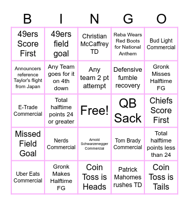 SUPER LOVE BINGO Card