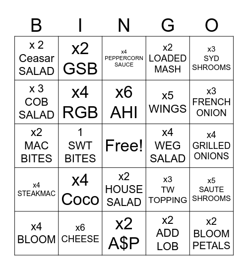 WEEKEND  BINGO Fri,sat,sunx3 Bingo Card