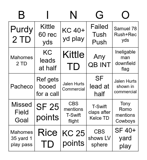 Bingo 1 Bingo Card