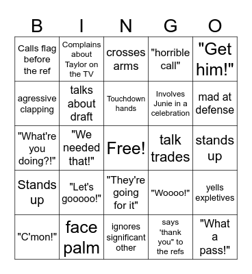Super Bowl Bingo 2024 Bingo Card