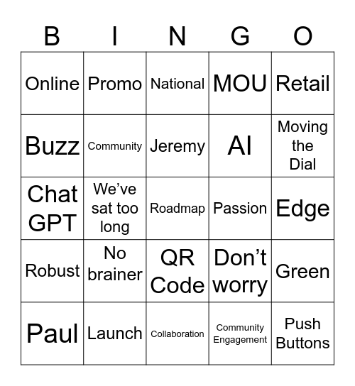 Garden Fun Bingo Card