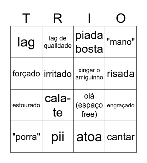 hehehe Bingo Card