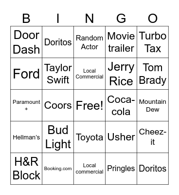 Super Bowl 58 Bingo Card