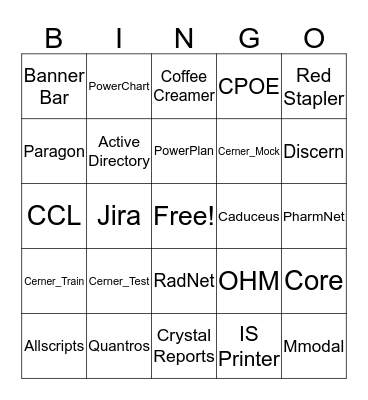 DHR Healthcare Informatics Bingo Card