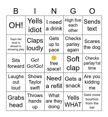 Super Bowl Bingo Card