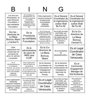 Nonprofit Bootcamp Bingo Card