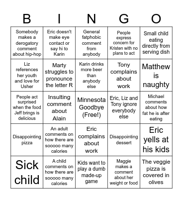 Superbowl Bingo Card