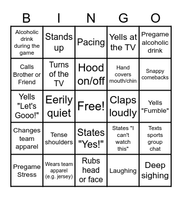 Superbowl LVIII 2024 Bingo Card