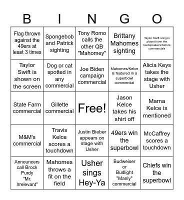 The Shitshow Bingo Card