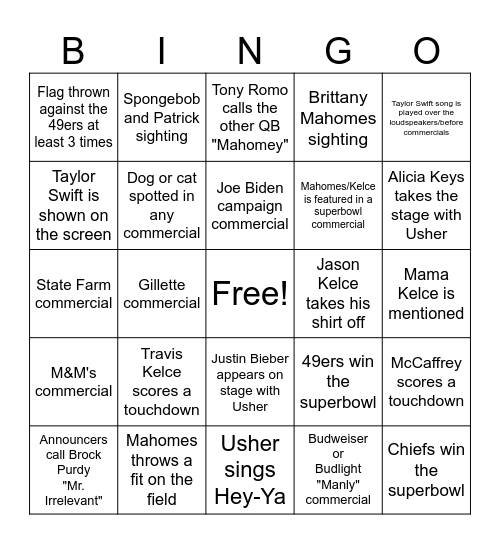 The Shitshow Bingo Card
