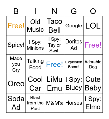 Superbowl 2024 Bingo Card