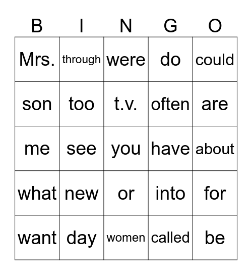 40 Bingo Card