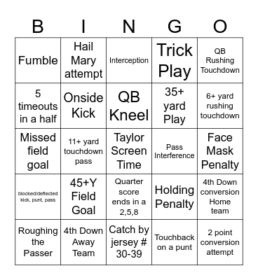 Game V1 Bingo Card