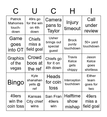 SPORTS Bingo Card