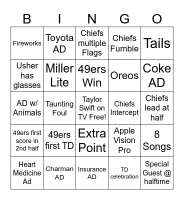 Spencer Bingo Card