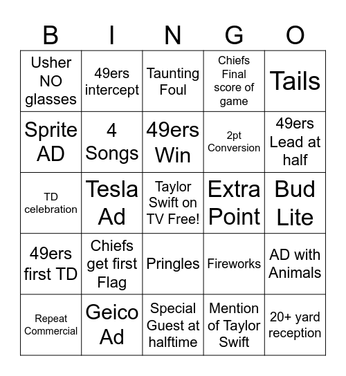 Ben Bingo Card