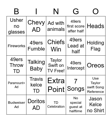 Dad Bingo Card